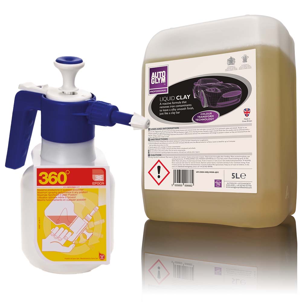 Autoglym Liquid Clay 55 + Delta Tec 2 Viton 360 Spray Applicator Como Kit