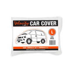 Plastic Car Cover With Elastic Band (L/XL)