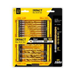 23 Piece HSS Impact Hex Drill Set | Gold Series